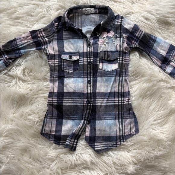 Paper Tee Blue and Black Button Down Shirt - Picture 1 of 3